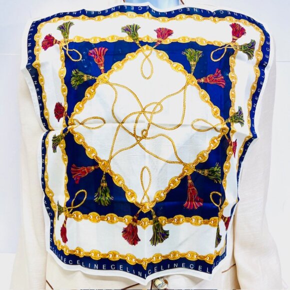 #62) New with sticker - Great Gift Celine Paris luxury  high quality  Mini Scarf - Picture 6 of 8